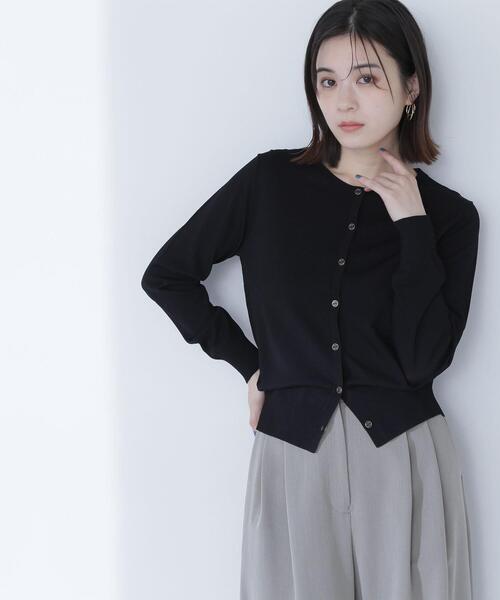 NATURAL BEAUTY BASIC（ナチュラルビューティーベーシック）の「◇レーヨンナイロンカーディガン（カーディガン/ボレロ・レディース・ブラック/オフホワイト/ブルー・FREE）」の10枚目の写真