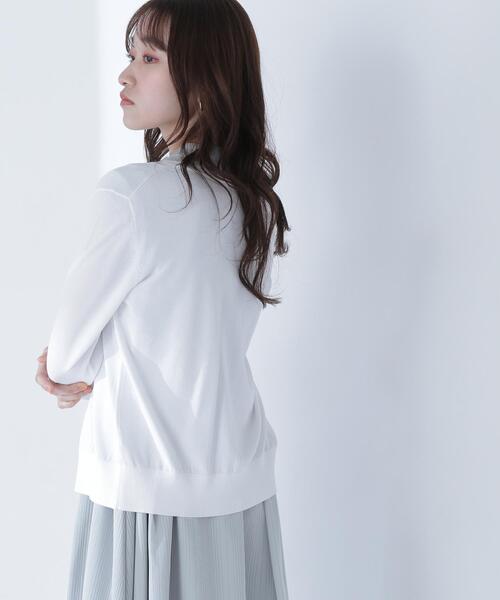 NATURAL BEAUTY BASIC（ナチュラルビューティーベーシック）の「◇レーヨンナイロンカーディガン（カーディガン/ボレロ・レディース・ブラック/オフホワイト/ブルー・FREE）」の15枚目の写真