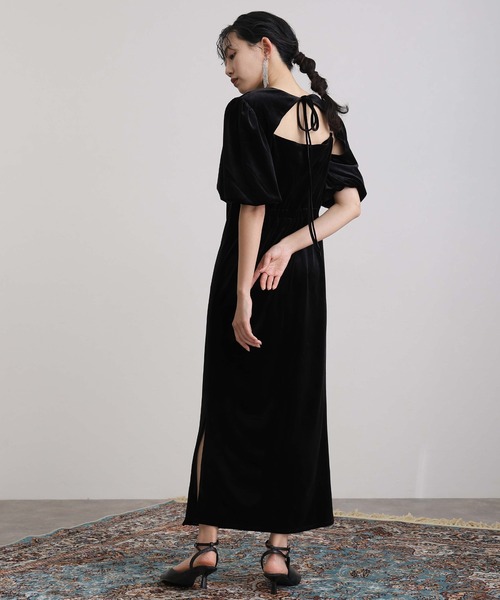 セール】ミモレ丈&袖ありフォーマル2wayベロアセレモニー結婚式二次会