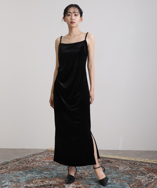 セール】ミモレ丈&袖ありフォーマル2wayベロアセレモニー結婚式二次会