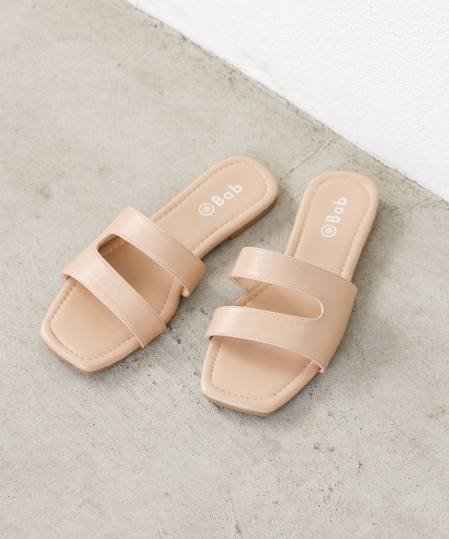 Bab(バブ)の「ニュアンスラインフラットサンダル(サンダル・レディース・ブラック/ベージュ/オフホワイト・M/L)」の3枚目の写真
