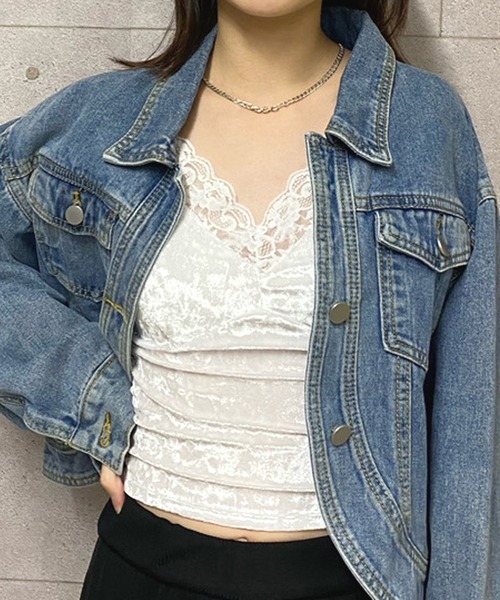 NANEA(ナネア)の「カップ付きベロアキャミソール(キャミソール・レディース・ホワイト/ブラック/ベージュ/グレー/ブラウン・フリー)」の18枚目の写真