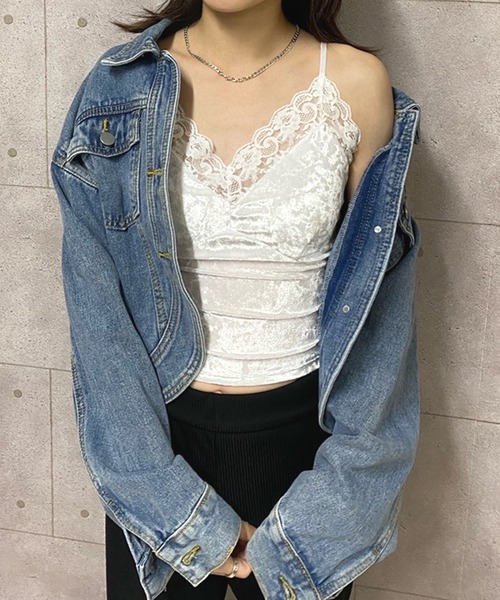 NANEA(ナネア)の「カップ付きベロアキャミソール(キャミソール・レディース・ホワイト/ブラック/ベージュ/グレー/ブラウン・フリー)」の17枚目の写真