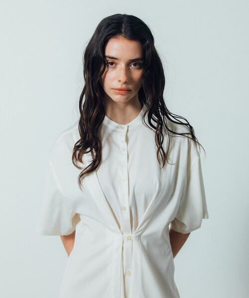 CITY TOKYO（シティトウキョウ）の「Back Tuck Arrangement Dress / バックタックアレンジメントワンピース（ワンピース・レディース・ブラック/ホワイト・1/2）」の21枚目の写真