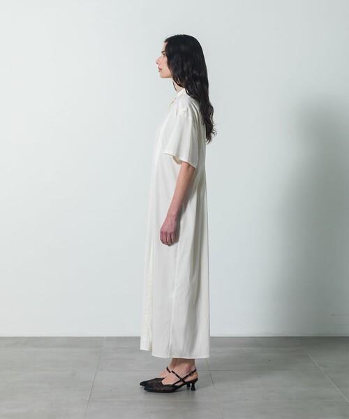 CITY TOKYO（シティトウキョウ）の「Back Tuck Arrangement Dress / バックタックアレンジメントワンピース（ワンピース・レディース・ブラック/ホワイト・1/2）」の7枚目の写真