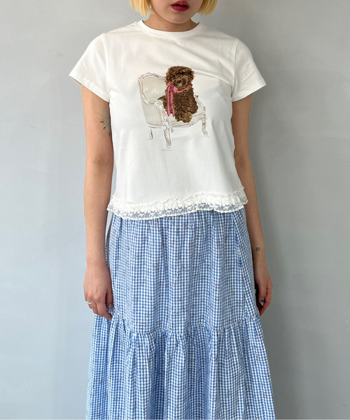 Fano Studios(ファノ ストゥディオズ)の「ドッグプリント レースヘム 半袖Tシャツ FC25S203【Fano Studios】(Tシャツ/カットソー・レディース・ホワイト・L/M/S)」の16枚目の写真