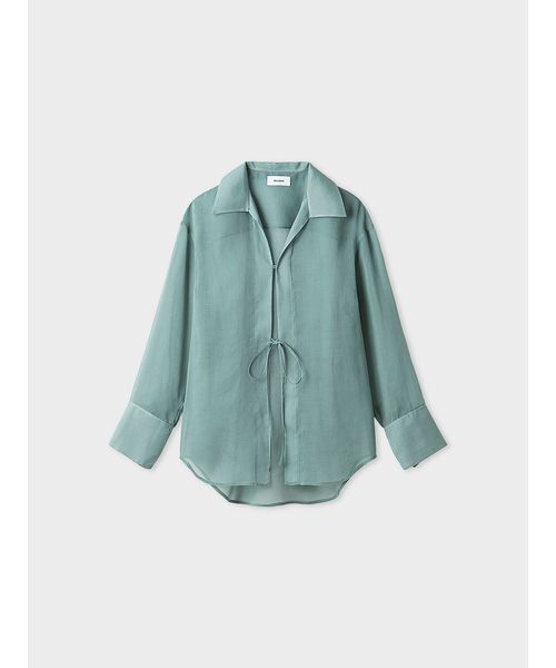 MIESROHE（ミースロエ）の「ｵｰﾌﾟﾝｶﾗｰｼｱｰｼｬﾂ（Tシャツ/カットソー・レディース・グリーン/ホワイト/ブラック・FREE）」の7枚目の写真