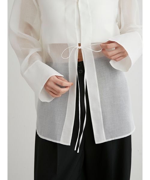 MIESROHE（ミースロエ）の「ｵｰﾌﾟﾝｶﾗｰｼｱｰｼｬﾂ（Tシャツ/カットソー・レディース・グリーン/ホワイト/ブラック・FREE）」の12枚目の写真