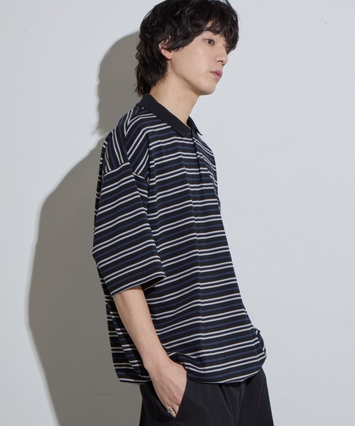 【最終値下げ！】Multi Border Polo Top Multi Border Polo Top