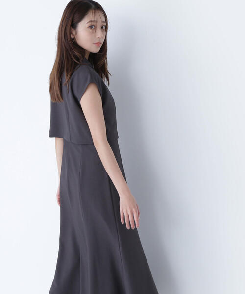 NATURAL BEAUTY BASIC(ナチュラルビューティーベーシック)の「◇ショートジャケット&ワンピースセット(ワンピース・レディース・チャコールグレー/ブラウン・SMALL/MEDIUM/P/S)」の4枚目の写真