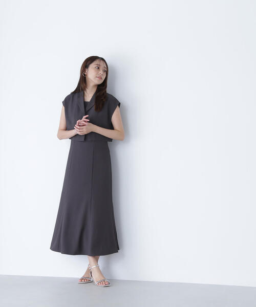 NATURAL BEAUTY BASIC(ナチュラルビューティーベーシック)の「◇ショートジャケット&ワンピースセット(ワンピース・レディース・チャコールグレー/ブラウン・SMALL/MEDIUM/P/S)」の7枚目の写真