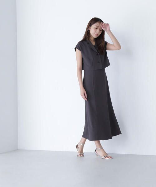 NATURAL BEAUTY BASIC(ナチュラルビューティーベーシック)の「◇ショートジャケット&ワンピースセット(ワンピース・レディース・チャコールグレー/ブラウン・SMALL/MEDIUM/P/S)」の8枚目の写真