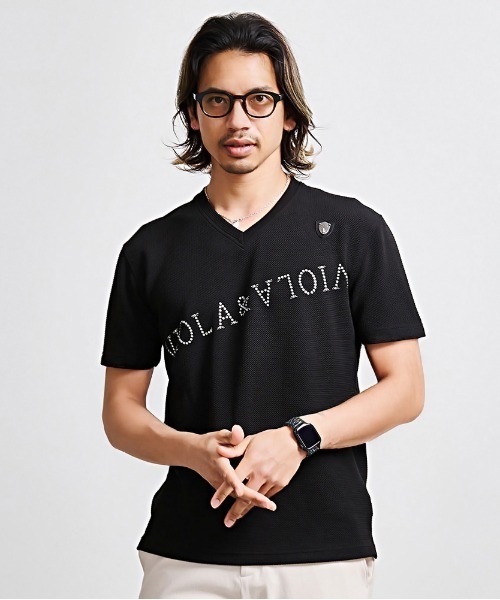 VIOLA（ヴィオラ）の「『VIOLA rumore/ヴィオラ ルモーレ』V/N半袖Tシャツ（Tシャツ/カットソー・メンズ・ブラック/ホワイト/ラベンダー・XL/L/M）」の3枚目の写真