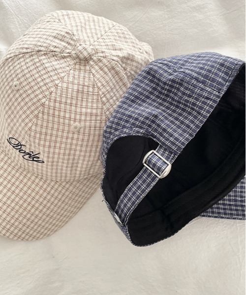 WEGO(ウィゴー)の「WEGO/アソート刺繍チェックキャップ(キャップ・レディース・ホワイト/ベージュ/ネイビー/カーキ・FREE)」の11枚目の写真