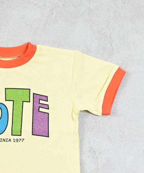 Ocean&Ground(オーシャン&グラウンド)の「VOTEリンガーTシャツ(Tシャツ/カットソー・キッズ・ピンク/ホワイト/イエロー・80/90/95/100/110/120/130/140)」の4枚目の写真