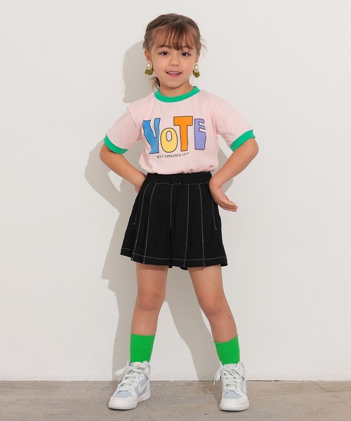 Ocean&Ground(オーシャン&グラウンド)の「VOTEリンガーTシャツ(Tシャツ/カットソー・キッズ・ピンク/ホワイト/イエロー・80/90/95/100/110/120/130/140)」の9枚目の写真