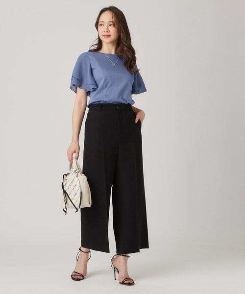 COUP DE CHANCE（クードシャンス）の「【洗える／日本製／裏付き】センタープレス入ワイドパンツ（その他パンツ・レディース・ブラック/ライトブルー/ナチュラル/ホワイト・34/36/38/42/40）」の12枚目の写真