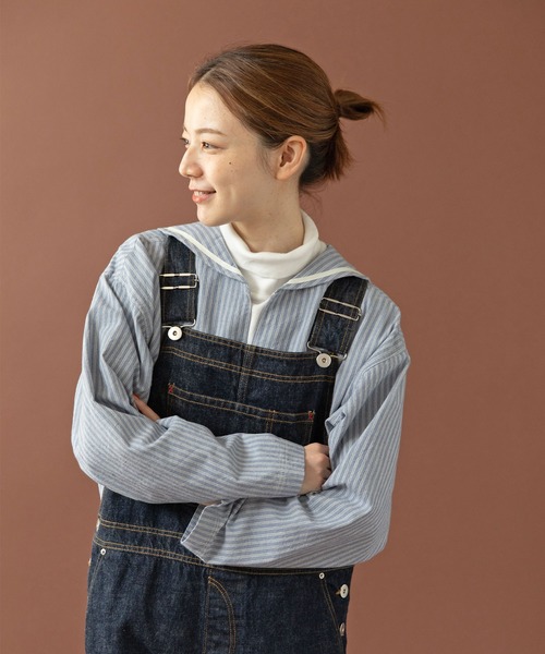 PAR ICI(パーリッシィ)の「セルヴィッチシャンブレー/ストライプ セーラーシャツ(シャツ/ブラウス・レディース・その他/サックスブルー/アイボリー・FREE)」の7枚目の写真