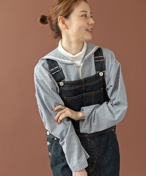 PAR ICI(パーリッシィ)の「セルヴィッチシャンブレー/ストライプ セーラーシャツ(シャツ/ブラウス・レディース・その他/サックスブルー/アイボリー・FREE)」の8枚目の写真