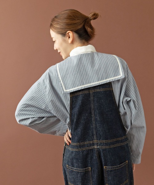 PAR ICI(パーリッシィ)の「セルヴィッチシャンブレー/ストライプ セーラーシャツ(シャツ/ブラウス・レディース・その他/サックスブルー/アイボリー・FREE)」の10枚目の写真