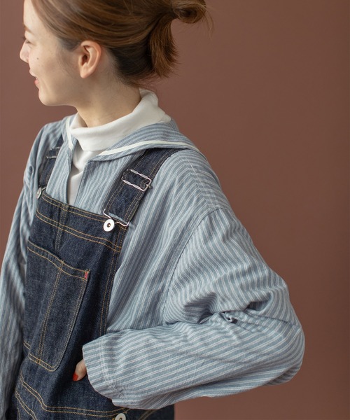 PAR ICI(パーリッシィ)の「セルヴィッチシャンブレー/ストライプ セーラーシャツ(シャツ/ブラウス・レディース・その他/サックスブルー/アイボリー・FREE)」の11枚目の写真