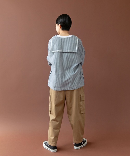 PAR ICI(パーリッシィ)の「セルヴィッチシャンブレー/ストライプ セーラーシャツ(シャツ/ブラウス・レディース・その他/サックスブルー/アイボリー・FREE)」の6枚目の写真