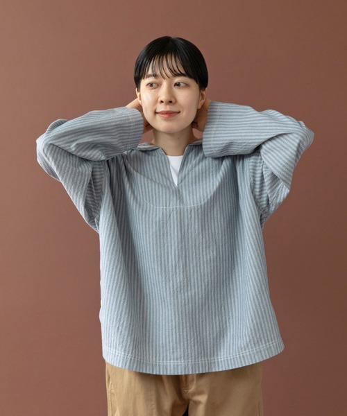 セルヴィッチシャンブレー/ストライプ セーラーシャツ（シャツ