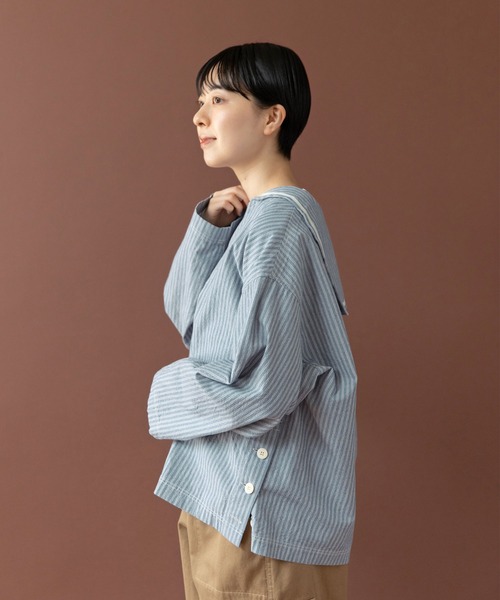 セルヴィッチシャンブレー/ストライプ セーラーシャツ（シャツ