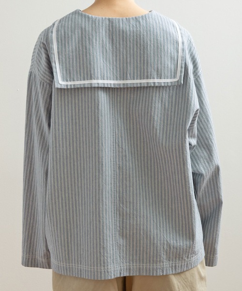 PAR ICI(パーリッシィ)の「セルヴィッチシャンブレー/ストライプ セーラーシャツ(シャツ/ブラウス・レディース・その他/サックスブルー/アイボリー・FREE)」の18枚目の写真