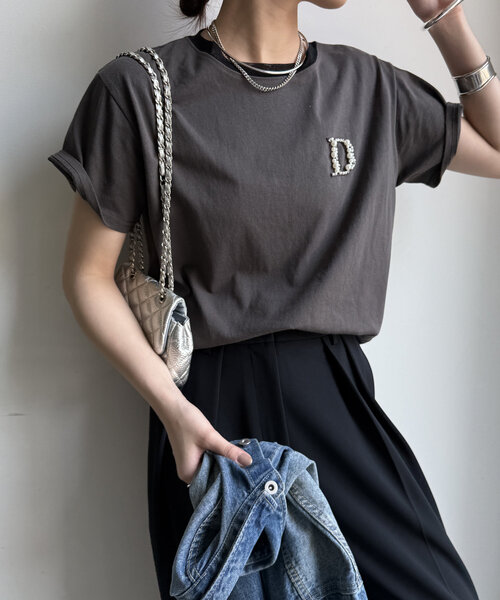 DビジューTEE（Tシャツ/カットソー）｜DouDou（ドゥドゥ）の