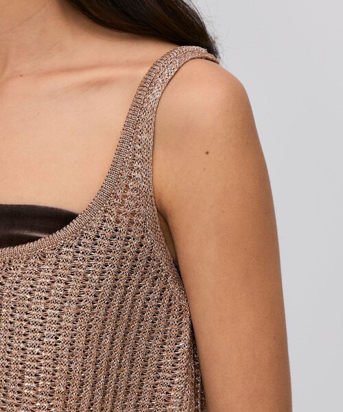 BACCA（バッカ）の「オーロラフィルム リネンビスチェ（ニット/セーター・レディース・ピンク/ホワイト・S）」の11枚目の写真