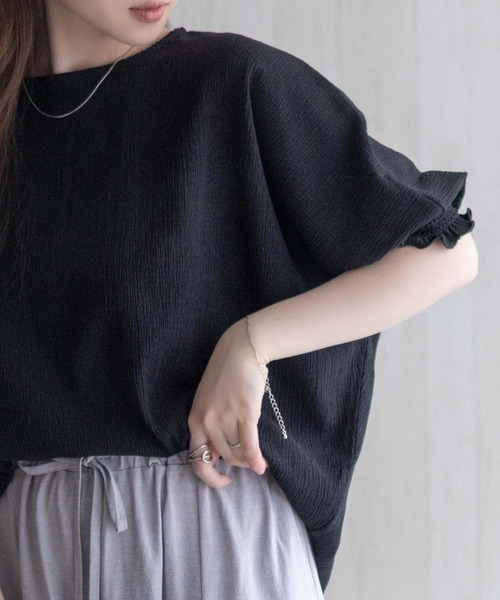 Howdy Marie（ハウディ―マリー）の「Howdy Marie 袖ゴムシャーリングプルオーバー（Tシャツ/カットソー・レディース・ブルーグリーン/ベージュ/ブラック・L/M）」の10枚目の写真