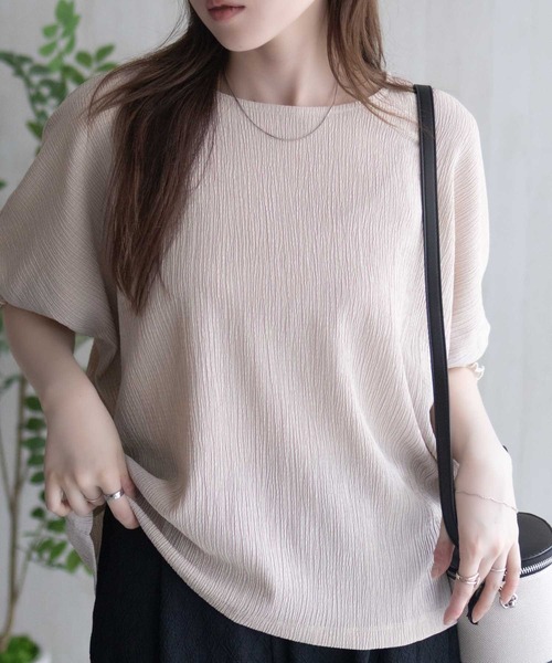 Howdy Marie（ハウディ―マリー）の「Howdy Marie 袖ゴムシャーリングプルオーバー（Tシャツ/カットソー・レディース・ブルーグリーン/ベージュ/ブラック・L/M）」の14枚目の写真