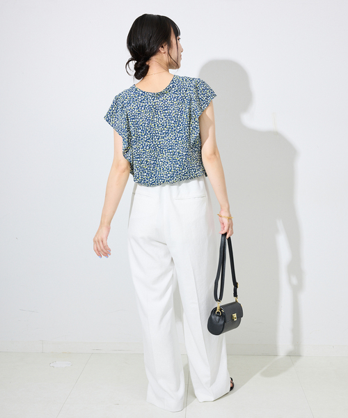 SLOBE IENA（スローブイエナ）の「《接触冷感/吸水速乾/UV機能》ウォッシャブルベルテットイージーパンツ（その他パンツ・レディース・ホワイト/ネイビー/イエロー・36/38）」の5枚目の写真