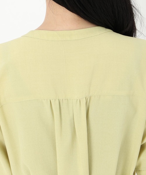 STRAWBERRY-FIELDS（ストロベリーフィールズ）の「キーネックワンピース　ワンピース（ワンピース・レディース・ネイビー/ライトグリーン/グレー系その他・2）」の8枚目の写真