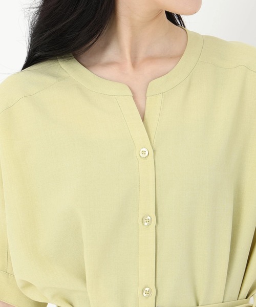 STRAWBERRY-FIELDS（ストロベリーフィールズ）の「キーネックワンピース　ワンピース（ワンピース・レディース・ネイビー/ライトグリーン/グレー系その他・2）」の9枚目の写真