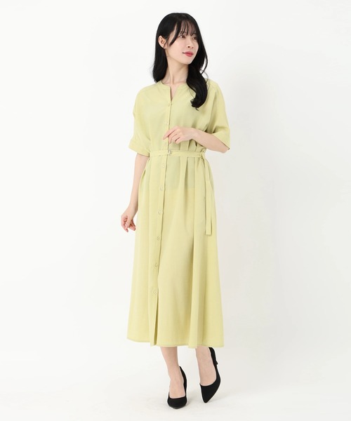 STRAWBERRY-FIELDS（ストロベリーフィールズ）の「キーネックワンピース　ワンピース（ワンピース・レディース・ネイビー/ライトグリーン/グレー系その他・2）」の12枚目の写真