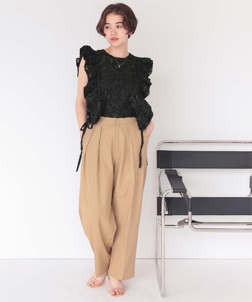 tシャツ 前後2wayジャガードフリルトップス/ジレ レディース 前後2wayジャガードフリルトップス/ジレ通販｜レディース