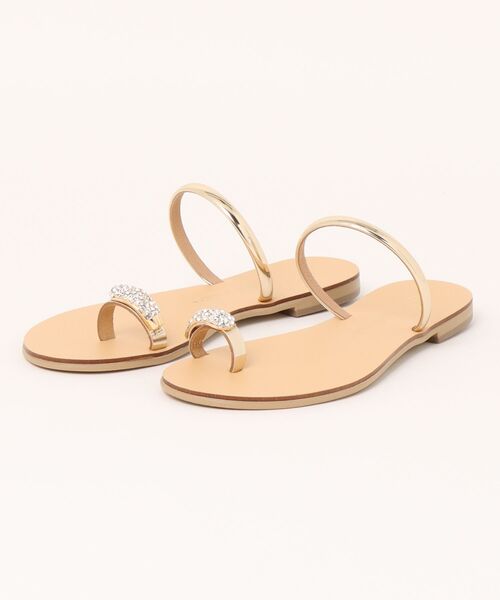 NICOLAS LAINAS（ニコラスライナス）の「【NICOLAS LAINAS】フラットトングサンダル（サンダル・レディース・シルバー/ブラック×ゴールド/ゴールド・37/38/36）」の16枚目の写真