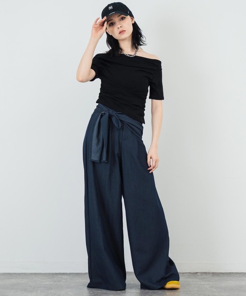 ANAP(アナップ)の「ウエストマーク ワイドパンツ(その他パンツ・レディース・ネイビー/ライトブルー・FREE)」の12枚目の写真
