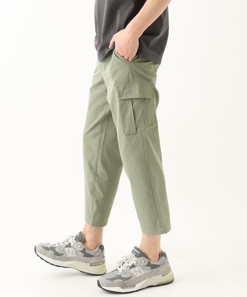 MK MICHEL KLEIN HOMME （エムケーミッシェルクランオム）の「【洗える / 快適高通気素材 】リネアーストレッチクロップドパンツ（その他パンツ・メンズ・ミント/カーキ・46/50/48）」の2枚目の写真