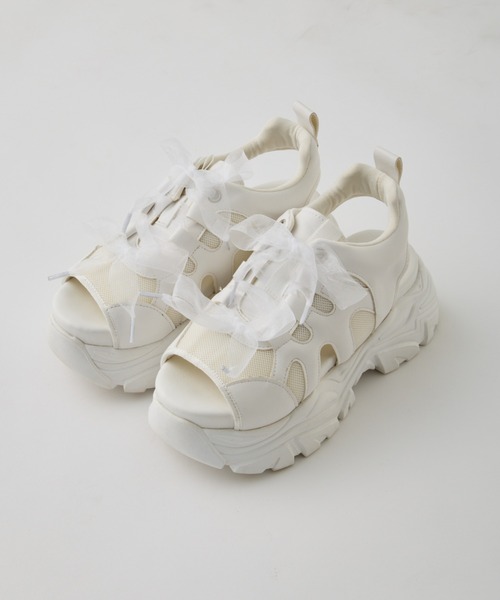 OLIVE des OLIVE(オリーブデオリーブ)の「【S/M/Lサイズ展開】ダブルリボンサンダル(サンダル・レディース・オフホワイト/ブラウン/ブラック・SMALL/MEDIUM/LARGE)」の21枚目の写真