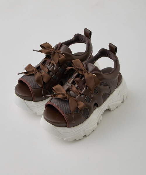 OLIVE des OLIVE(オリーブデオリーブ)の「【S/M/Lサイズ展開】ダブルリボンサンダル(サンダル・レディース・オフホワイト/ブラウン/ブラック・SMALL/MEDIUM/LARGE)」の20枚目の写真