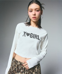 X-girl | RHINE STUD LOGO L/S BABY TEE(Tシャツ/カットソー)
