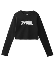 X-girl | RHINE STUD LOGO L/S BABY TEE(Tシャツ/カットソー)