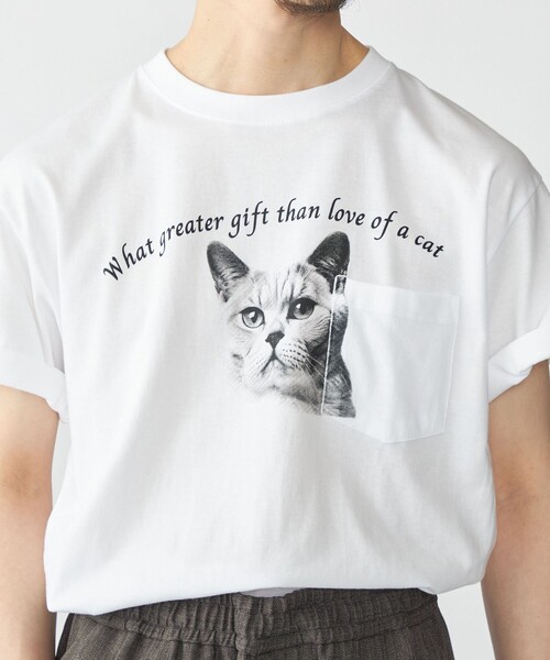 SHIPS(シップス)の「【WEB限定/SHIPS別注】Regency Works: キャット ポケット Tシャツ(Tシャツ/カットソー・メンズ・ライトホワイト/ホワイト/ホワイト系その他/ストーン・MEDIUM/LARGE/X-LARGE)」の3枚目の写真