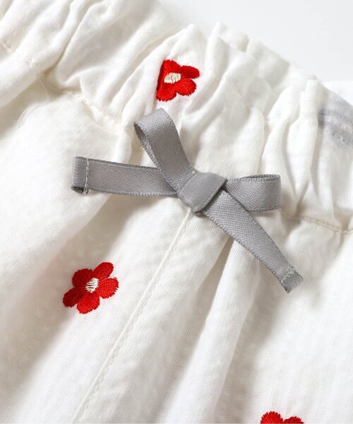apres les cours(アプレレクール)の「【セットアップ可/ジュニア対応】いちご・フラワー柄刺繍ショートパンツ(その他パンツ・キッズ・ストライプ/アイボリー・120/130/140/80/90/100/110)」の7枚目の写真