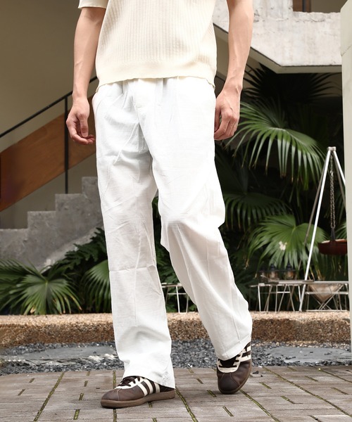 Cloudstyle(クラウドスタイル)の「【Cloudstyle】リネン コットンスラックスパンツ(スラックス・メンズ・グレー/ホワイト/ブラック/ライトベージュ/ベージュ・SMALL/MEDIUM/LARGE)」の9枚目の写真
