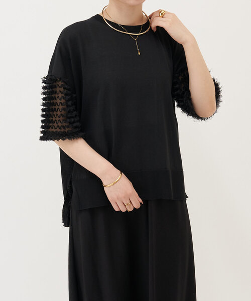 LIVETART(リヴェタート)の「袖フリルニット(ニット/セーター・レディース・ブラック・FREE)」の20枚目の写真