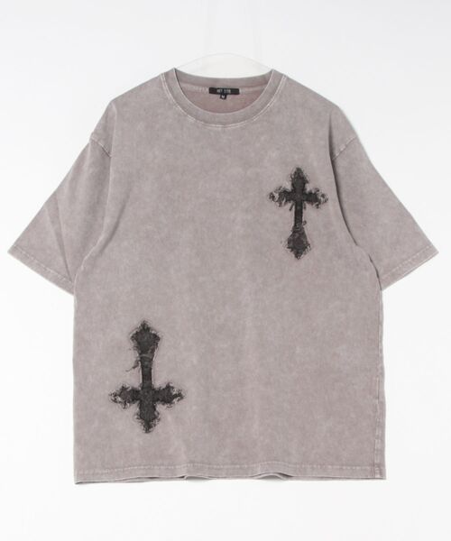 WESTSEA(ウエストシー)の「ブラックデニムワッペン × ケミカル加工 半袖ビッグT(Tシャツ/カットソー・メンズ・グレー/スミクロ/グレー系その他/ブラック系その他・L/M)」の10枚目の写真